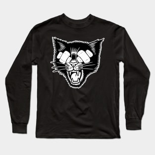 Black Band-aid Cat Long Sleeve T-Shirt